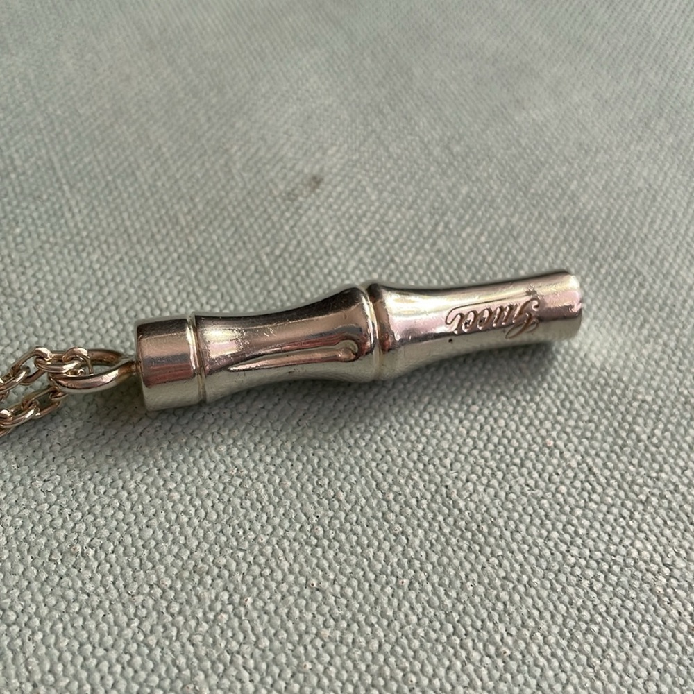 Authentic Gucci Silver Bamboo Pendant with Chain - Picture 12 of 16